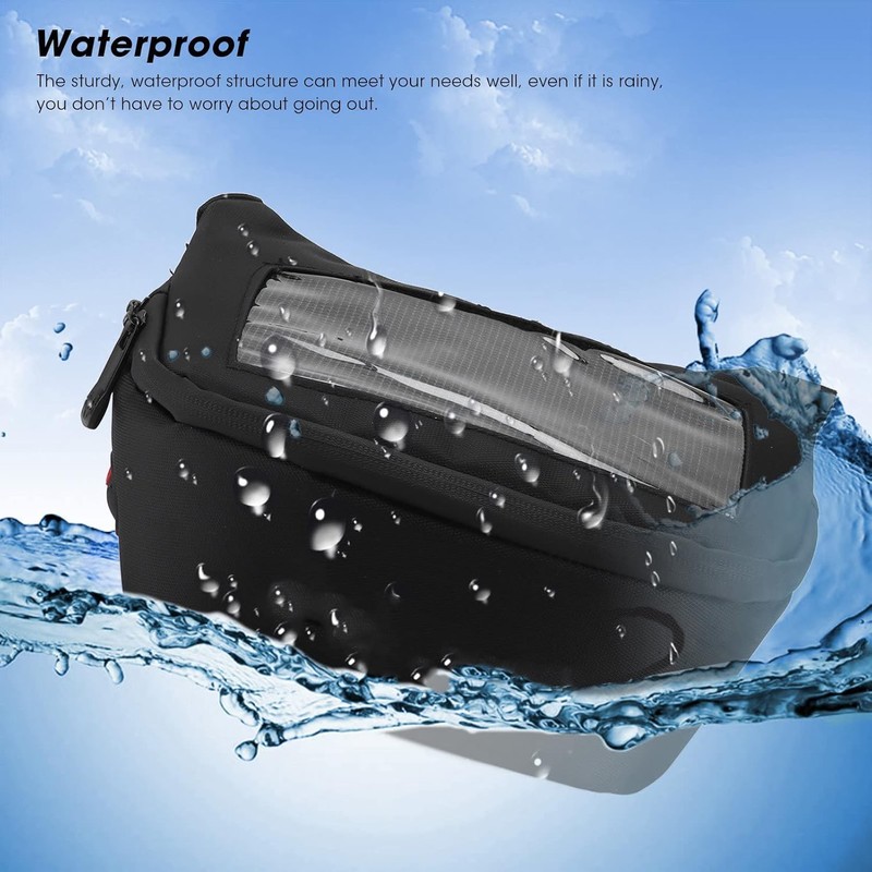 Motorcycle Handlebar Bag, Large Storage Black Motorcycle Tank Bag Front,