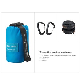 OLIFE Sunbreeze Outdoor Camping Ultralight Hammock Small / Set Including (Blue)