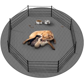 CoolShields Washable Round Puppy Dog Pee Pad, 65" Extra Large, Waterproof Whelping Training Mat for Playpen Crate, Floor, Bed,Sofa and Trunk [Premium Fabrics That can be Used by Humans]