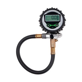 Mytee Products Digital Tire Air Pressure Gauge (0-200 PSI) w/ 10" Reinforced Rubber Hose & 2.5" HD LCD Screen - CE Certified Heavy Duty 1/4" NPT Chuck for All Trucks, Trailers, Cars, SUVs