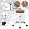 FIRAVOE Adjustable Office Stool with Wheels 19.5’’-26.6’’, Brown Thick Cushion