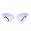 Butterfly Sunglasses for Women/Men Oversized Rimless Eyewear Luxury Trending Cat