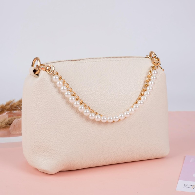 Pearl Purse Chain Extender Metal Handbag Straps Replacement Accessories for