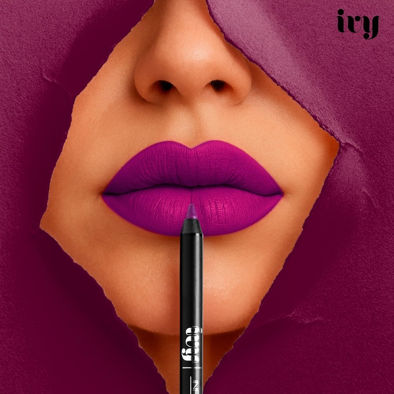 IVY Delineador de Labios en Gel, Indeleble 24 Horas, Resistente