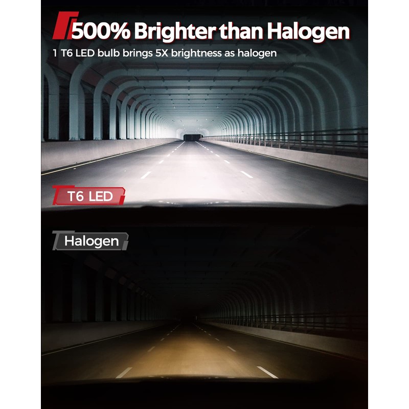 Torchbeam 9005/HB3 H11/H8/H9 LED Lights, 56000LM 9005/HB3 H11/H8/H9 White Bulbs