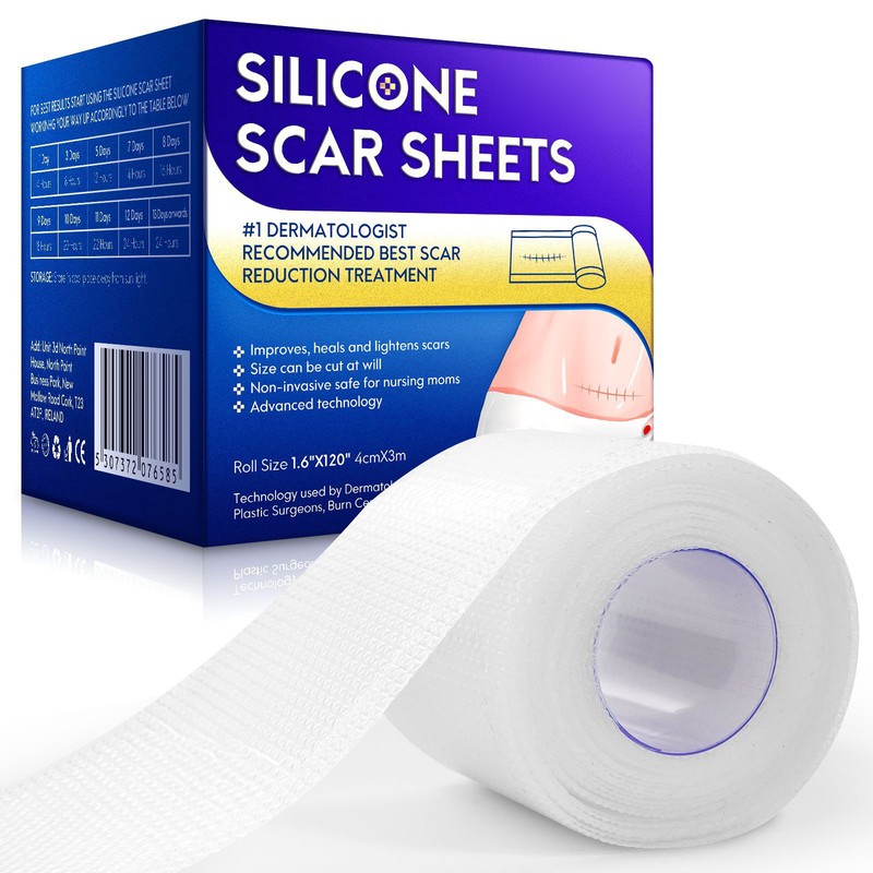 Self-adhesive Silicone Scar Patch 1.6x120 inches Transparent Invisible Scar Sheets