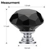 Ravinte Pack of 5 Crystal Drawer Knobs and Handles, Black