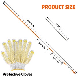 DGSL 50 PCS Driveway Markers, Driveway Reflectors on Poles Orange Fiberglass Snow Stakes with Reflective Tape for Easy Visibility, with Protection Gloves and Drill Bit for Parking Lots, Walkways