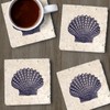 Thirstystone Scallop Shell 4 Pack Natural Travertine Absorbent Stone Coasters