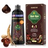OUKEYA Dark Brown Hair Dye Shampoo Semi-Permanent Gray Coverage for