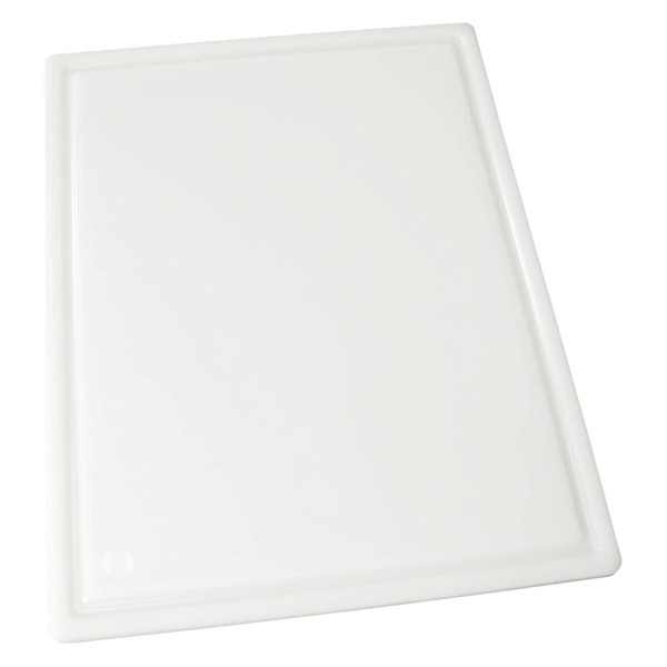 Winco Heavy-Duty Plastic Cutting Board with Groove, 18" x 24" x 3/4", White