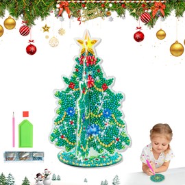 Viilich Christmas Tree Diamond Painting Set, 5D Diamond Painting Christmas Tree Kits, Acrylic Assembleable Diamond Painting for Home Decoration, Christmas Ornament (SS05)