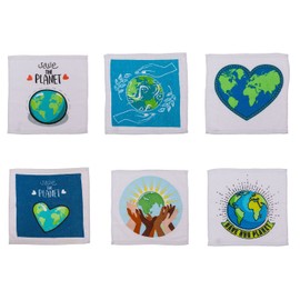 Magic Cotton Towel Magic Towel Save The Planet Set of 6 for Children 30 x 30 cm Party Bag Gift Idea Children's Birthday Gift Travel 100% Cotton