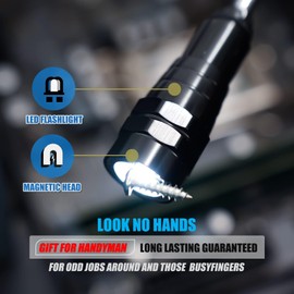 VIBELITE Extendable Magnetic Flashlight with Telescoping Magnet Pickup Tool-Cool Gadget Christmas Gifts Stocking Stuffers for Men, Teen Boys, Dad, Father, Mechanic, Boyfriend, Women, Black, 2 Pack