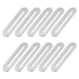 PATIKIL Joint Fittings 90*19mm with Slots, 10pcs Adjustable Slide-in Slot Flat Straight Mending Plate Support Brace Bracket for Wooden Furniture, Silver