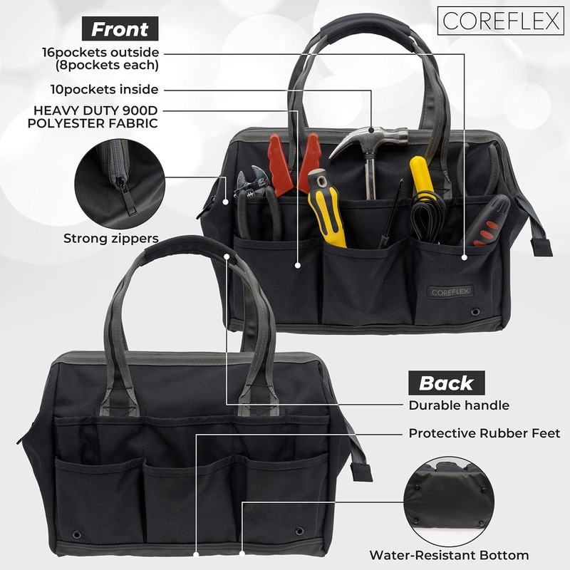 Coreflex 14 inch Wide-Mouth Tool Bag, Gear Bag, Multiple Purpose