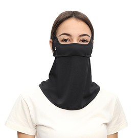 OHRAIN Bandana Neck Gaiter Balaclava Face Scarf Mask Quick-Dry Half Masks for Women UPF 50+ Black