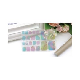 Neon Glitter Gold Accent Toe Nail Sticker Geometric Lines Marble Leopard Flower Ly016 Nail Wraps Art Stickers Manicure Supplies for Women for Home Nails Full Long Lasting Easy Apply and Remove