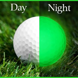 Reclaiming Par Glow in The Dark Golf Balls, Practice Golf Balls for Backyard, Golf Accessories for Adults, Pack of 9Pcs Night Light Floating Golf Balls, UV Flashlight and White Drawstring Bag