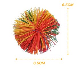DHWEKU Pack of 5 Rainbow Balls, Reaction Ball, Stringy Balls, Sensory Fidget Stringy Balls, Rainbow Colourful Pom Ball for Stress Relief, Fluffy Ball for Children and Adults, Anti-Stress Toy