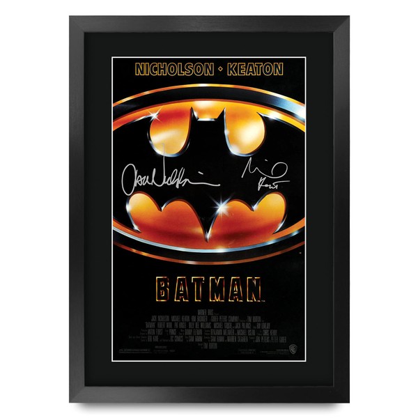 HWC Trading FR A3 Batman Michael Keaton Cadeaux imprimés affiche photo autographe signée pour les fans de cinéma - A3 Encadré