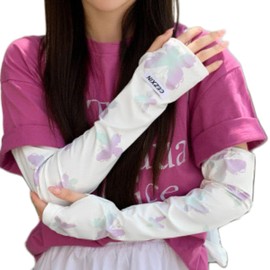 Lalapala Arm Cover, Women's, UV Protection, 99.9%, Summer, Arm Sleeve, Loose, Sun Protection, UPF50+, Cool to Touch, Arm Cover, Ice Silk, Sweat Absorbent, Quick Drying, Anti-Slip, Good Touch