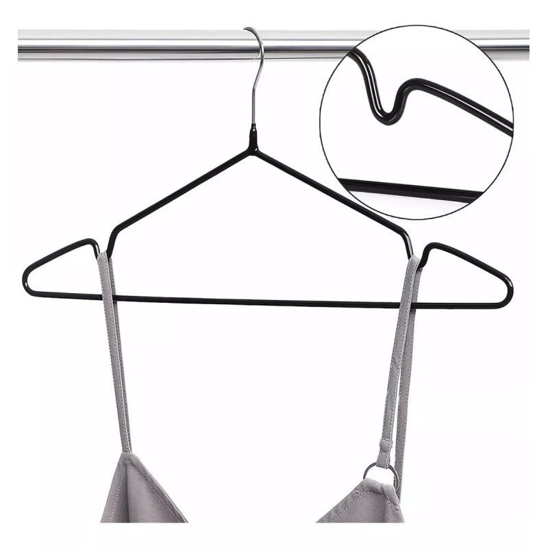 24x7 Pack 10 Ganchos Ropa Tintoreria Metalicos Antideslizantes