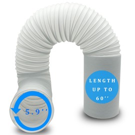 SunDiao Portable Air Conditioner Hose, Portable Exhaust Vent Hose with 5.9 Inch Diameter, Anti-Clockwise Thread, About 60 Inch Length