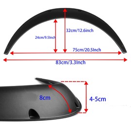 4Pcs 3.1"/80mm Universal Car Wheel Fender Flares Durable Polyurethane Extra Wide Auto Car Body Kit……