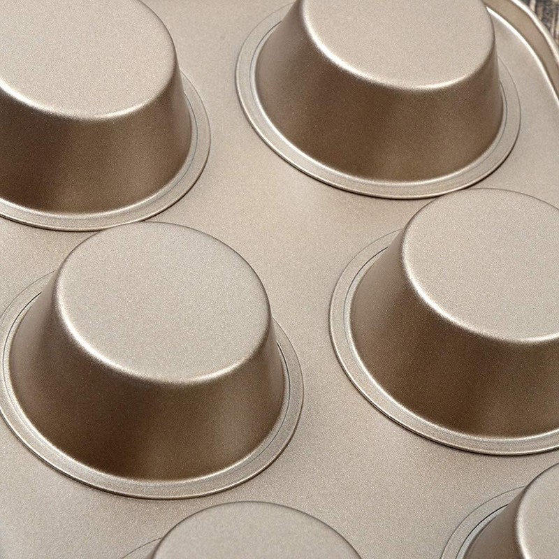 Copper Muffin Pan 12 Cups - Premium Healthy Nonstick Muffin