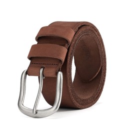 BELTER Men's Genuine Leather Belt, Men's Belt, Leather Men's Belt, Jeans Belt, 38 mm Wide, brown