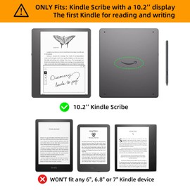 WALNEW Case for 10.2 inch Kindle Scribe 2022, PU Leather Protective Case for Kindle Scribe (The First Kindle with Write) with Pen Holder and Auto Wake/Sleep (Black)