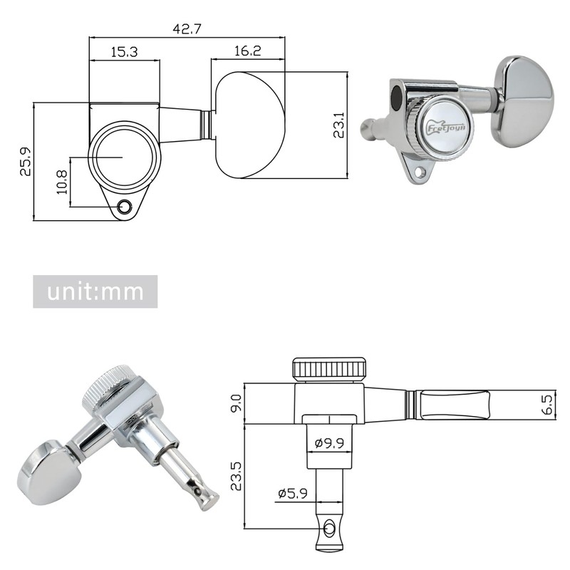 FRETJOYB 18:1 Upgraded 3x3 Locking Guitar Tuners Guitar Tuning Pegs