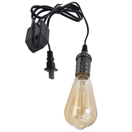 Lamp Making Kit, Long Lasting Plug in Dimmable Practical Pendant Light Cord for E26 Base Bulbs for E27 Base Bulbs(Pearl black)