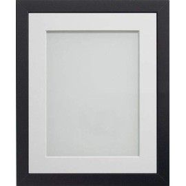 Frame Company Allington Black Photo Frame with White Mount, 10x8 for 8x6 inch, fitted with perspex