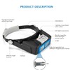 Dilzekui Headband Magnifier with LED Light, Rechargeable Head Mount Magnifier