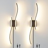 Daunton Modern Plug in Wall Sconce Set of 2, Black