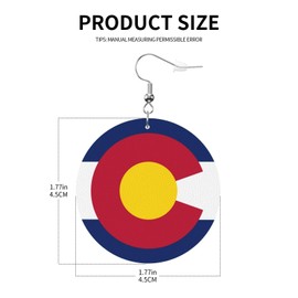 Colorado Flag Faux Leather Earrings For Women Lightweight Round Dangle Earrings Gift