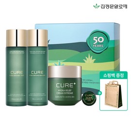 Kim Jeong-moon Aloe Cure Soothing Toner + Emulsion + Extreme Cream Gift Set (shopping bag included) / 김정문알로에 큐어 수딩 토너+에멀젼+익스트림 크림 선물세트(쇼핑백증정)