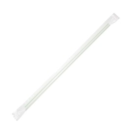 Karat C9006 7.5" Jumbo Straws (5mm Diameter), Poly-Wrapped, Assorted, Striped Colors (Case of 8000)