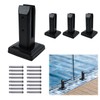 Muzata 4Pack Black Glass Railing Spigot Clamp Rectangle Stainless Steel