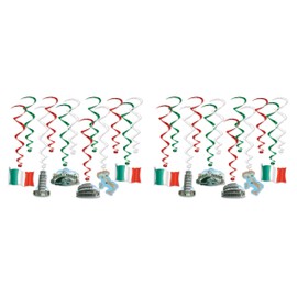 Beistle Italian Whirls, 24 Piece, 17.5"-31", Multicolored