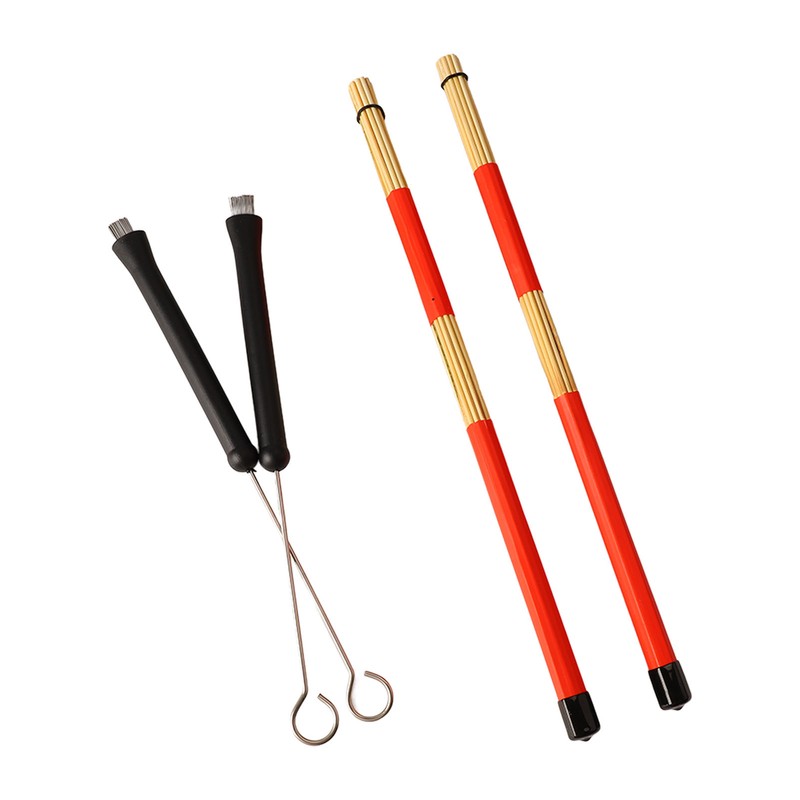 Drum Brush Bamboo Stick Set Soft Handle Easy to Play