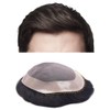 Auspiciouswig Fine Mono Human Hair Toupee, Hair Replacement System NPU