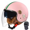 Double Visor Open Face Motorcycle Helmet Retro Jet Helmet Half