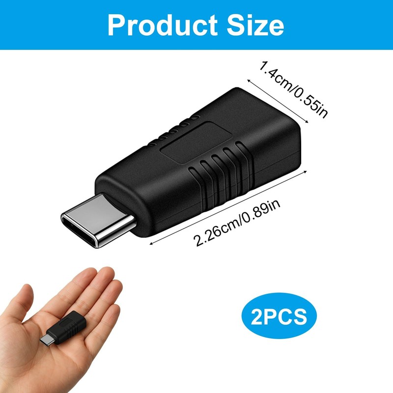 LEMLIN Typ-C Stecker auf Mini USB Buchse, Adapter Unterstützung Ladenadapter