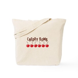 CafePress Cherry Bomb Tote Bag Reusable Natural Beige Canvas Shopping Bag