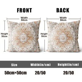 XPHZZL Boho Kissenbezug 50 x 50 cm 2er Set Dekorative Kissenbezüge Böhmische Ethno Stil Vintage Sofakissen Zierkissen Dekokissen für Wohnzimmer Schlafzimmer Sofa Home Decor - Braun