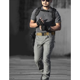 Papaanils Mens Nylon Stretch Web Belts, Mens Casual Belt for Jeans,Golf or the Hiking,Fully Adjustable, Width 1.8",Khaki