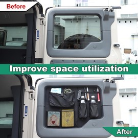 Hudiriy Car trunk storage box Compatible with Ineos Grenadier 2020 -2024O xford cloth Tailgate Window Storage Bag Organizer Accessories (Black)